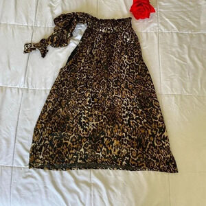 Ronny Kobo leopard tie neck top